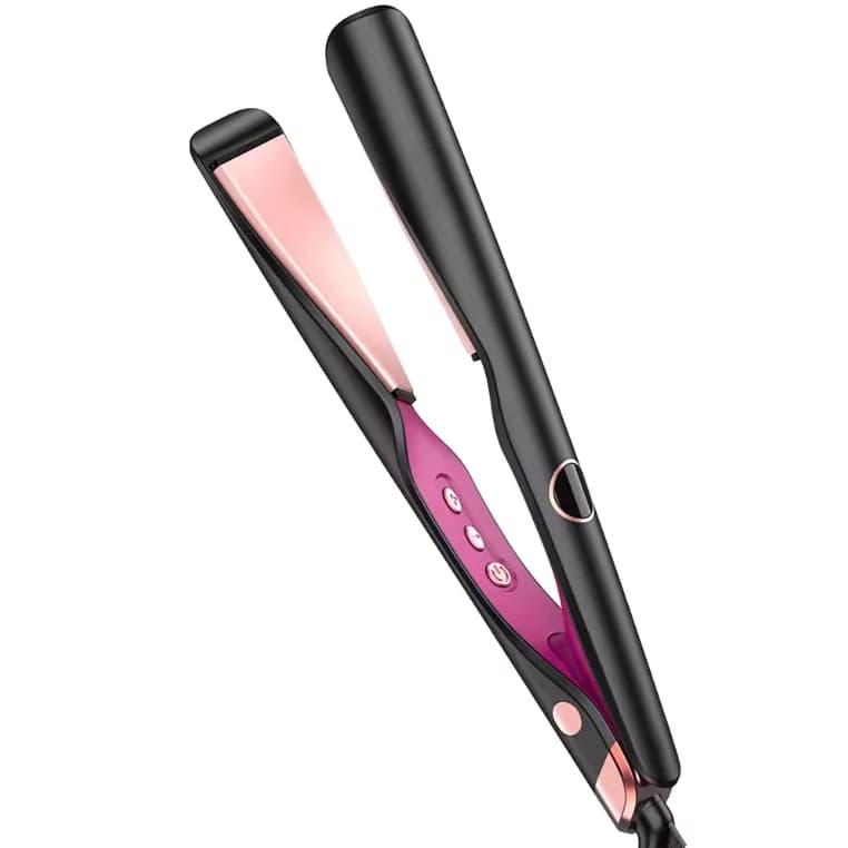 Electric hair and iron curling plate 2 in 1 ion with LCD display Ceramic plate and PTC for hotel use