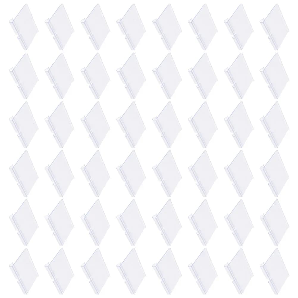 50 Pezzi Portaetichette in Plastica Trasparente per Etichette Prezzi, Supermercati, Centri Commerciali, Ristoranti, Scuole, Fiere, Contenitori Espositivi
