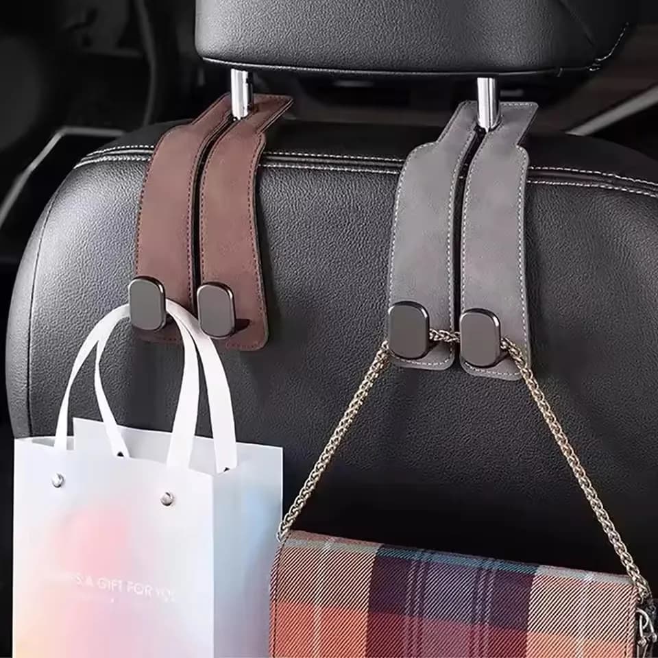 Car Headrest Hooks Hanger for Bags Seat Back Organizer Holder Clips Auto Fastener Hooks Car 2 in 1 Car Hook