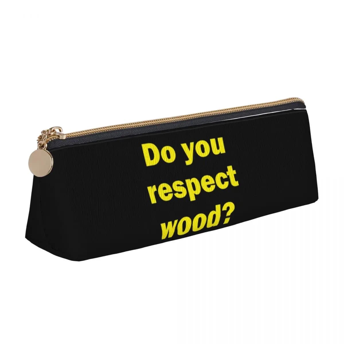 Do You Respect Wood Pencil Case for Boy Girl School Large Storage Pen Box Pencil Bag Stationery Supplies Pen Holder Bag