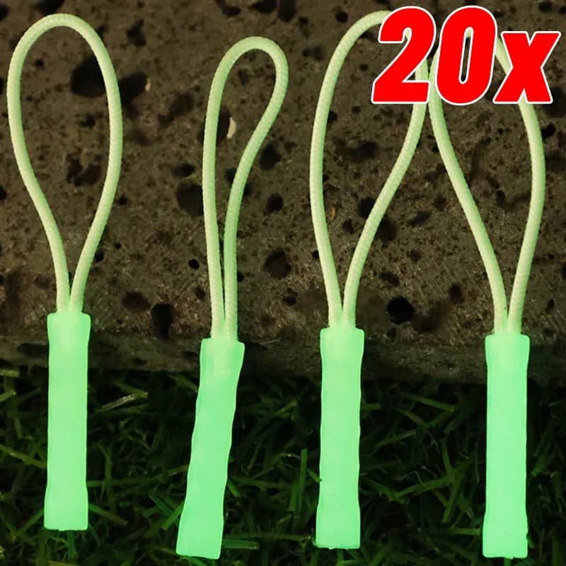 20/1 pz luminoso cerniera tirare la corda bagliore nel buio testa della cerniera anti-perso zaino vestiti giacche kit di riparazione fai da te strumento di cucito