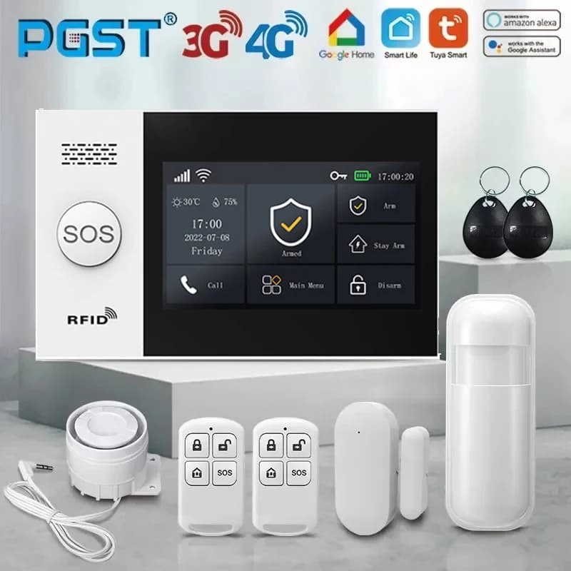 4G Tuya PGST PG 107 Wireless Home WIFI GSM Sicurezza domestica con rilevatore di movimento Sensore antifurto Sistema di allarme Supporto Alexa e Google