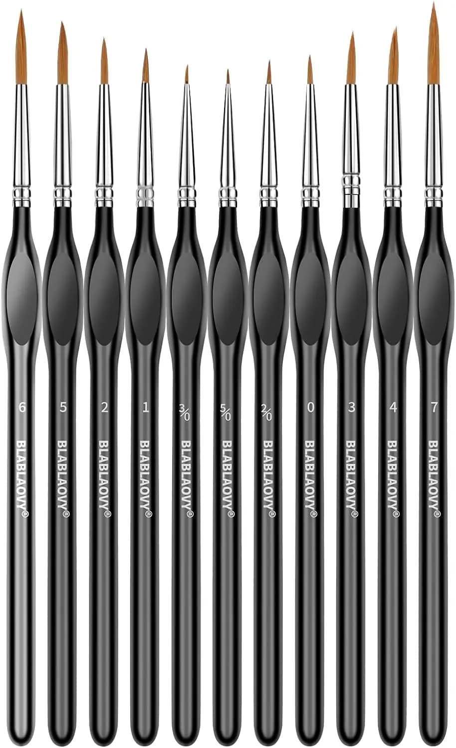 11 Pcs Detail Paint Brushes Set, Miniature Art Brushes with Triangular Handles for Acrylic, Watercolor, Oil Painting
