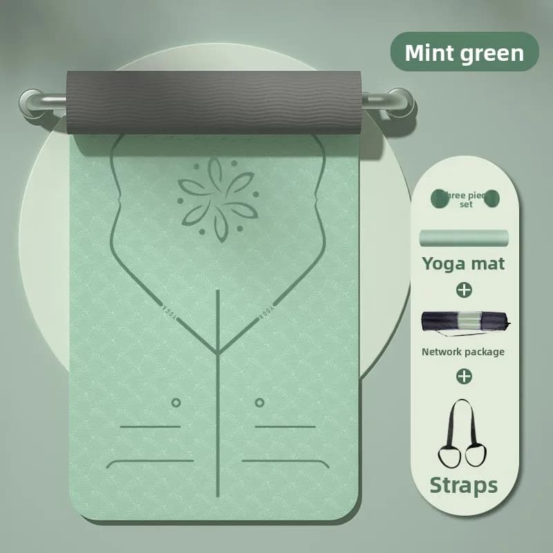 Large Thickened TPE Yoga Mat Non Slip Home Fitness Shock Absorption Quiet Jump Rope Yoga Mat Thick Gym Mat Gymnastics Mat