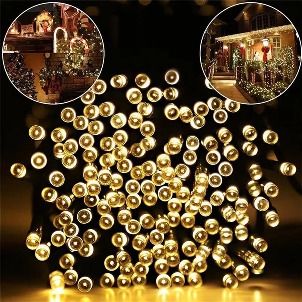 200 luci a stringa a LED Ghirlanda per albero di Natale Case Street Garden Lucine a catena solare impermeabili per San Valentino all'aperto