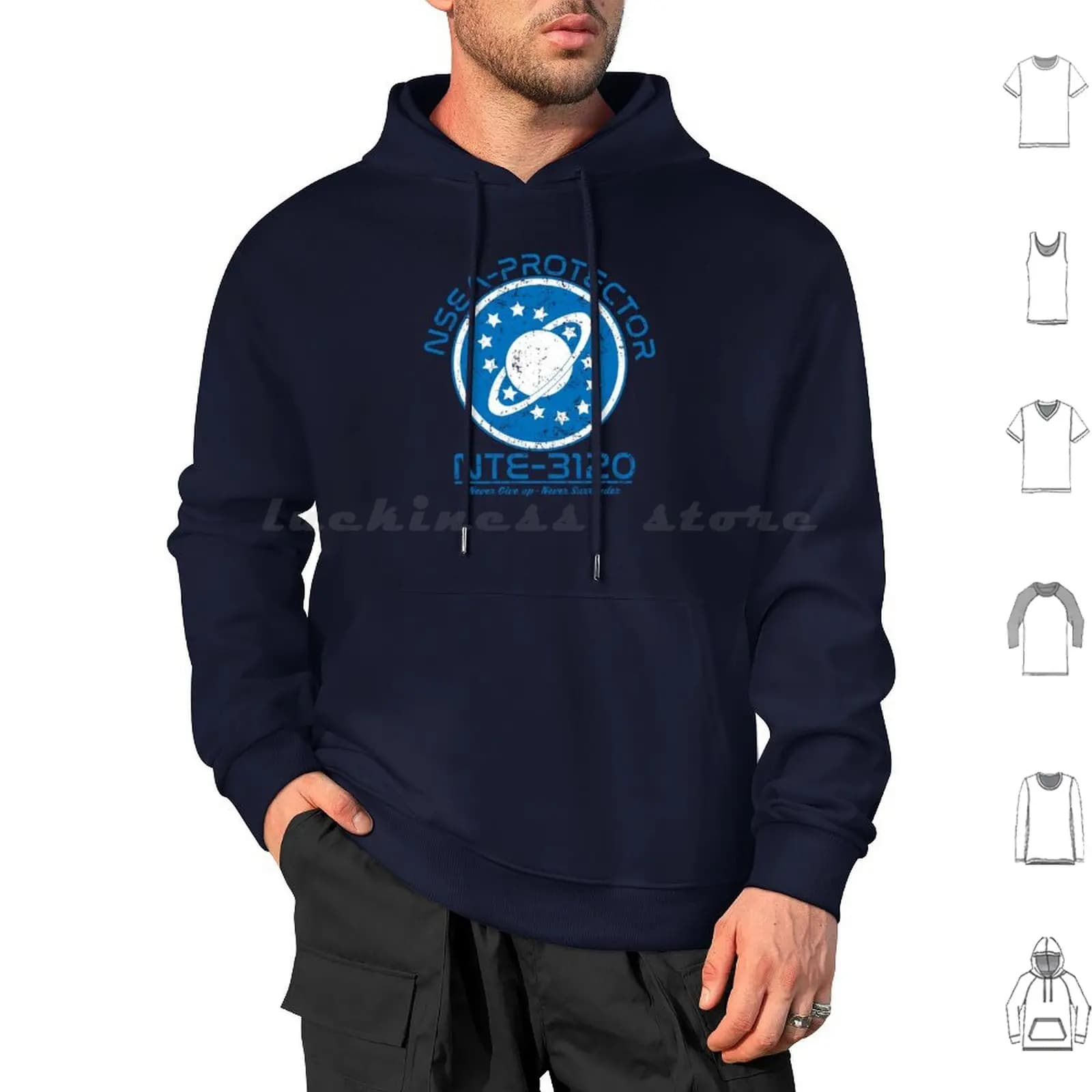 Felpe con cappuccio Nsea Protector manica lunga Nsea Protector Nte 3120 Sci Fi Sci Fi Movie Cult Cultura pop Geek Nerd