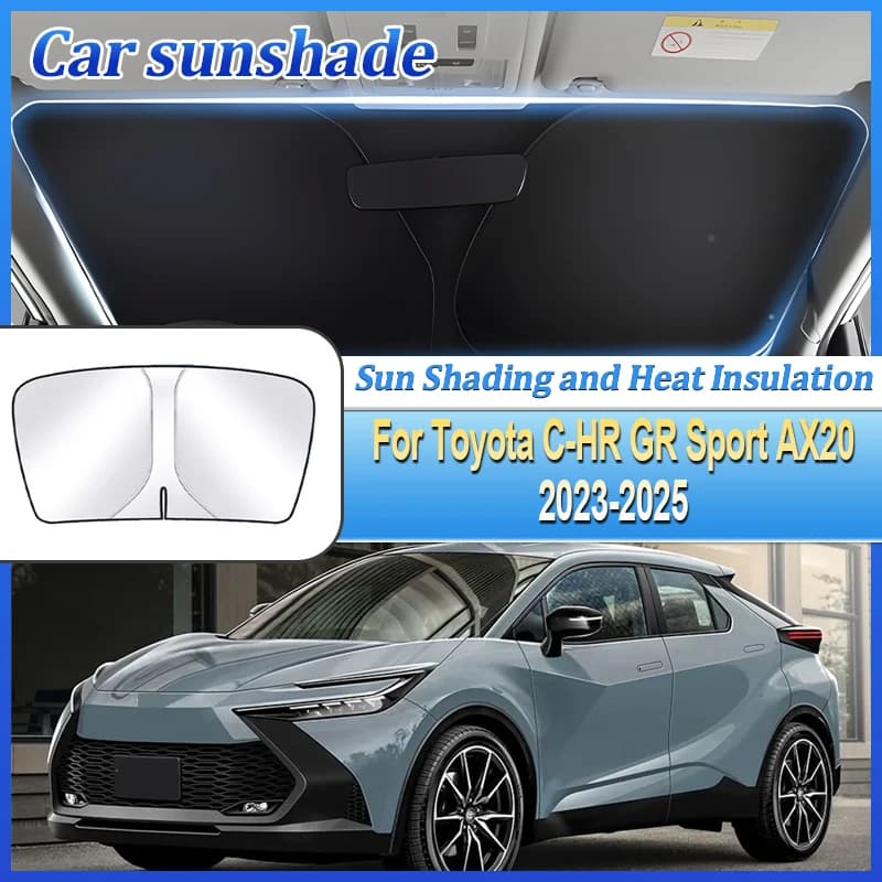Per Toyota C-HR GR Sport AX20 2023 2024 2025 MK2 Auto Protezione Solare Anti-Uv Anello In Acciaio Parabrezza Anteriore Parasole Accessori