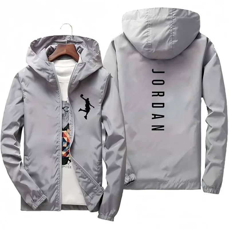 2026 new model spring-autumn men's jacket, hooded sport outfit, zipper casual windproof fishing jacket, fashionable and casual s