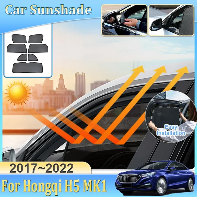 Parasole per auto per Hongqi H5 MK1 2017-2022 2020, visiera a rete, protezione UV, isolamento termico, tendina per telaio parabrezza, accessori auto