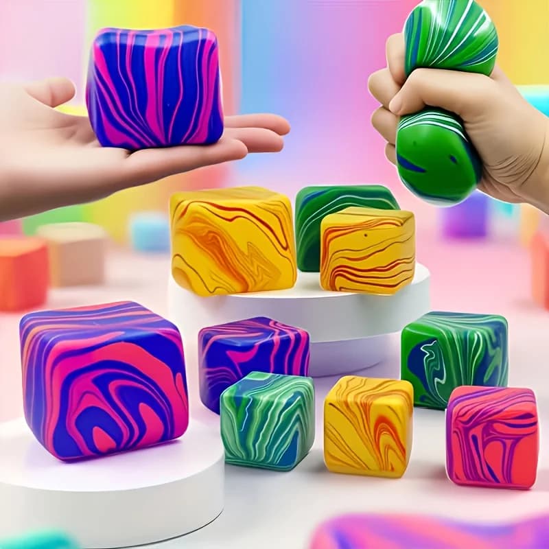 Cubo Morbido di Zucchero d'Orzo: Giocattolo Antistress in Gelatina Trasparente, Fidget Toy Super Morbido, Giocattolo ASMR da Spremere per l'Ansia, Bellissimo Cubo
