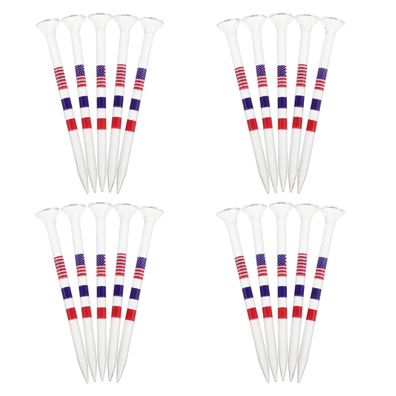 25 Pezzi Tee da Golf in Plastica con Bandiera USA, Accessori Sportivi Patriottici per Allenamento Indoor e Outdoor, 250° Anniversario 4 Luglio