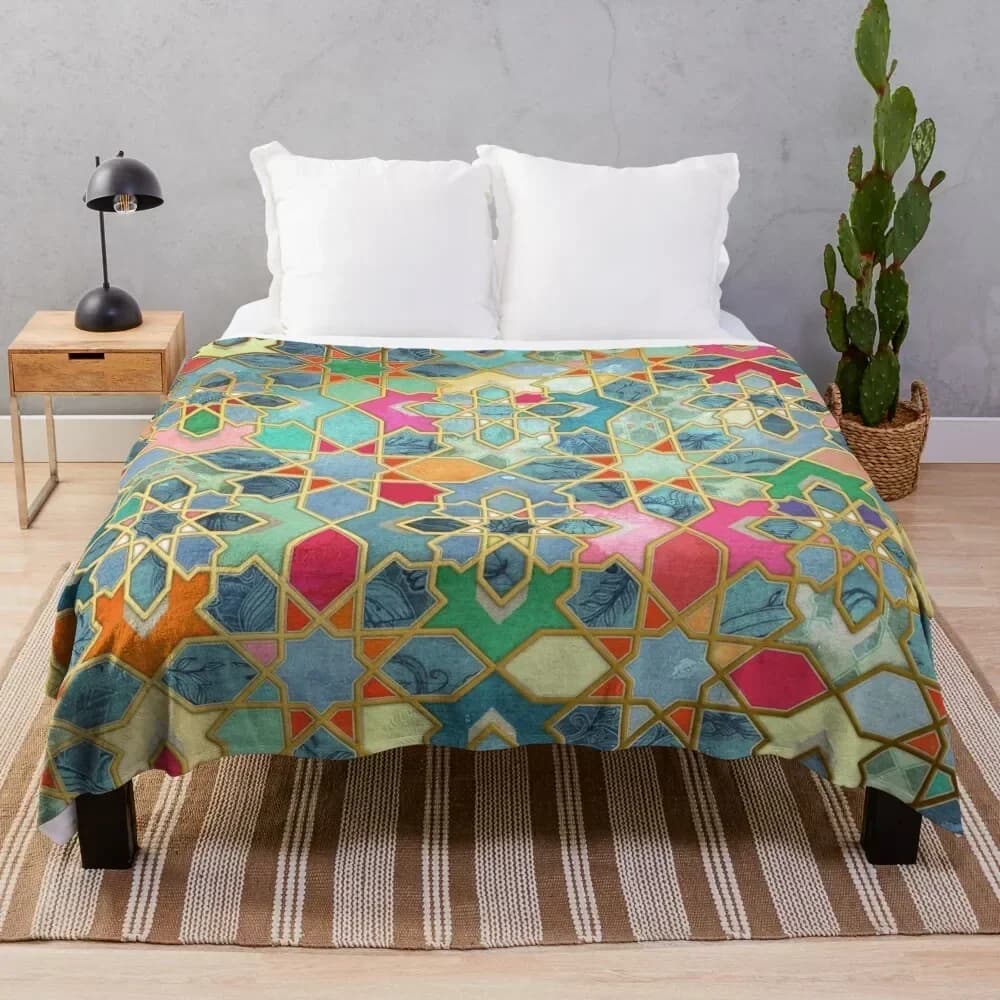 Gilt & Glory - Shooting cover with colorful Moroccan mosaic, anime sleeping bag, sofa bed, large blankets