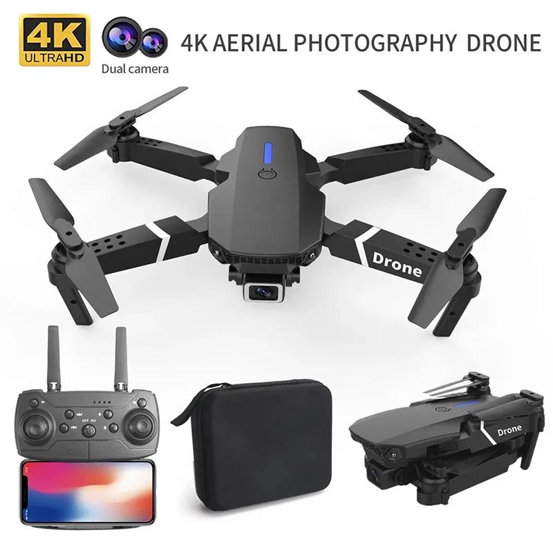 Professional drone E88 Pro 4K wide angle HD 1080P camera WiFi height hold foldable RC Drone Quadrotor helicopter children's toys