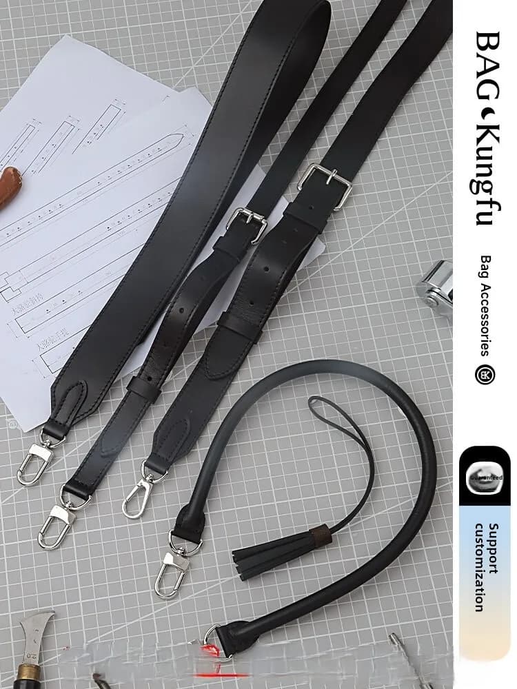 Model Sp Soft30 Dark Pillow Bag Black Shoulder Strap Accessories Modified Crossbody Single Shoulder Cowhide Bag Strap
