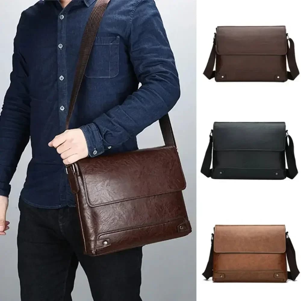 Valigetta da uomo in pelle PU Tote Boston Pendolarismo Laptop Spalla Executive Business Work Messenger Borsa a tracolla laterale di design