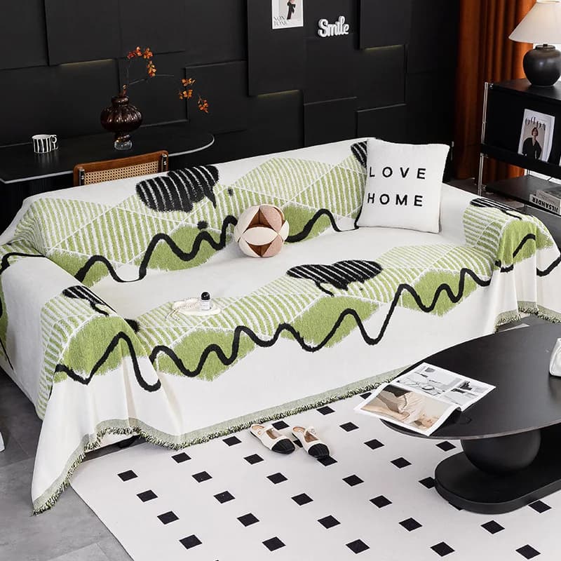 Copridivano in Ciniglia Premium Universale per Tutte le Stagioni, Antiscivolo e Antigraffio per Gatti, Coperta per Divano