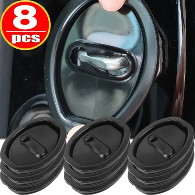 Chiusura universale per portiera auto nera Cuscino in silicone antiurto Ammortizzatore muto Coperture protettive Accessori per chiusura portiera auto