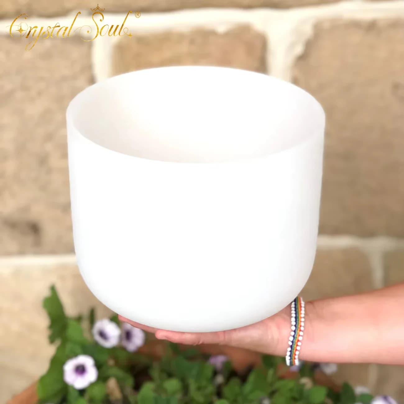 Crystal Soul 6-12 Inch 432hz White Frosted Quartz Crystal Singing Bowl for Meditation