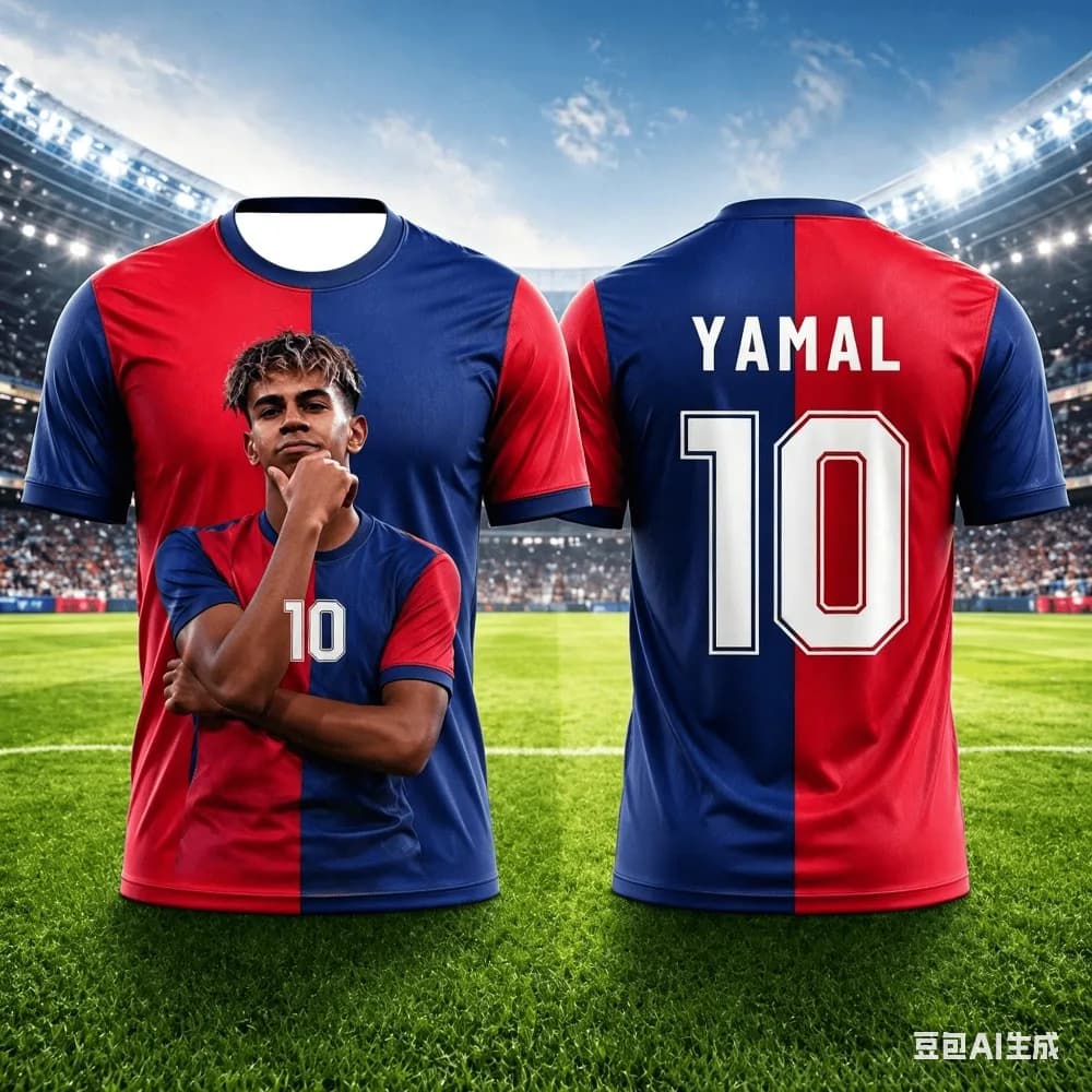 Maglietta da Calcio per Bambini Stile Yamal con Stampa 3D - Asciugatura Rapida e Traspirante, Ideale per l'Uso Quotidiano