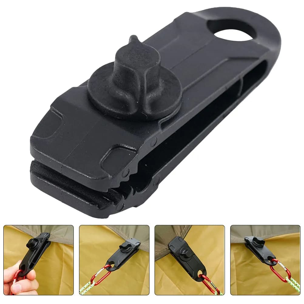4 Pezzi Clip per Teloni Resistenti Antivento, Clip per Tende da Campeggio, Escursionismo, Pesca, Copertura Antipioggia per Esterni, Strumento di Fissaggio Portatile