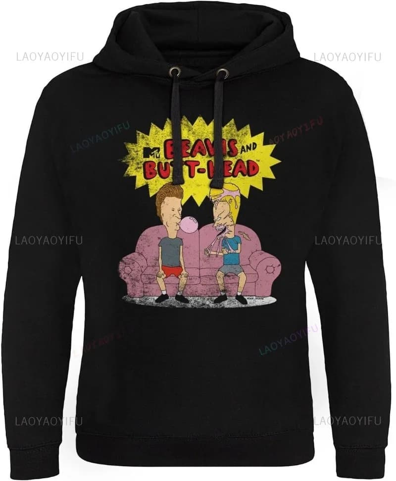 Beavis e Butt-Head Felpa con cappuccio Epic con licenza ufficiale Beavis e Butthead Abbigliamento divertente Camicia termica Felpa grafica