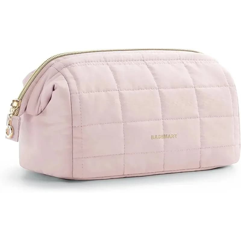 Borsa per il trucco Borsa da toilette da viaggio Borse per il trucco imbottite gonfie Borsa ampia aperta Borsa da viaggio Essenziale Articoli da toeletta Accessori Spazzole