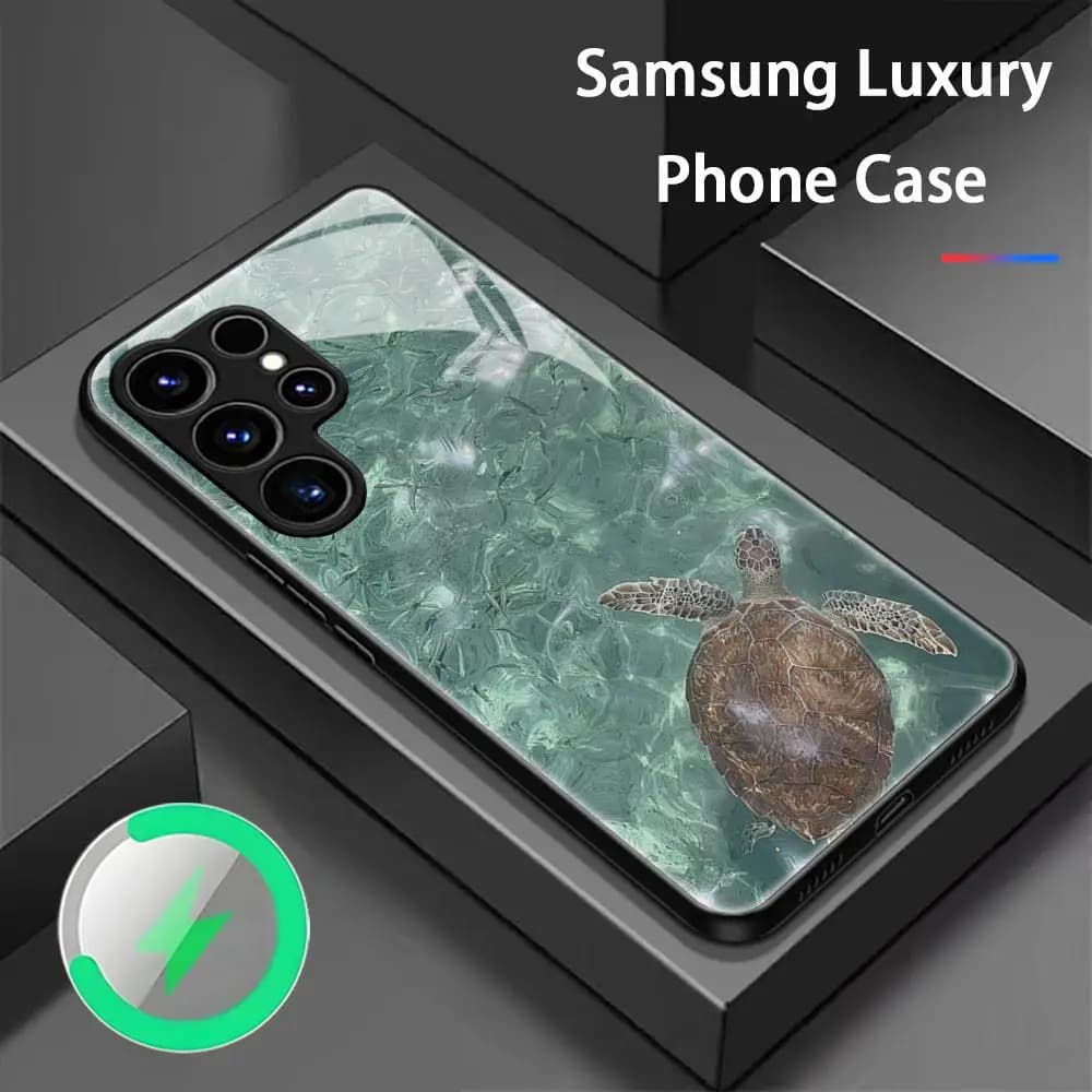 Turtle Summer Ocean Fashion Phone Case For Samsung S26 S25 S24 S23 S22 S21 S20 Plus Ultra Glass Magnetic Case