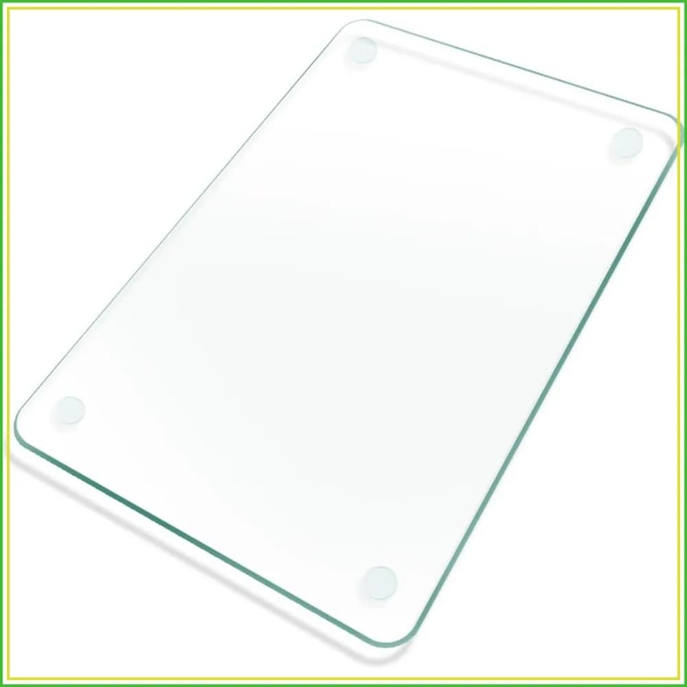 12x8" Tempered Glass Cutting Board, Clear, Non-Slip, Scratch & Heat Resistant for Kitchen Counter