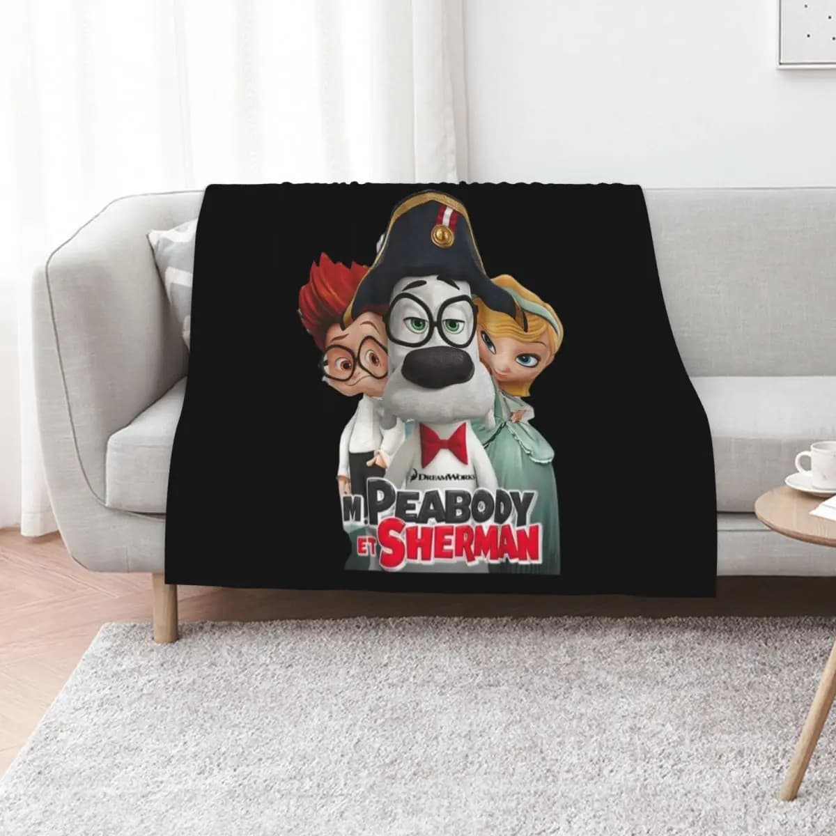 Mr Peabody And Sherman Throw Blanket Sleeping Bag Flannel Fabric christmas decoration Hairy For Decorative Sofa Blankets