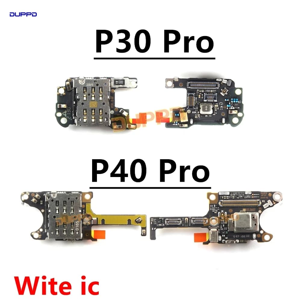 Per Huawei P30 P40 Pro Scheda di connessione supporto lettore di schede SIM/SD con cavo flessibile per microfono