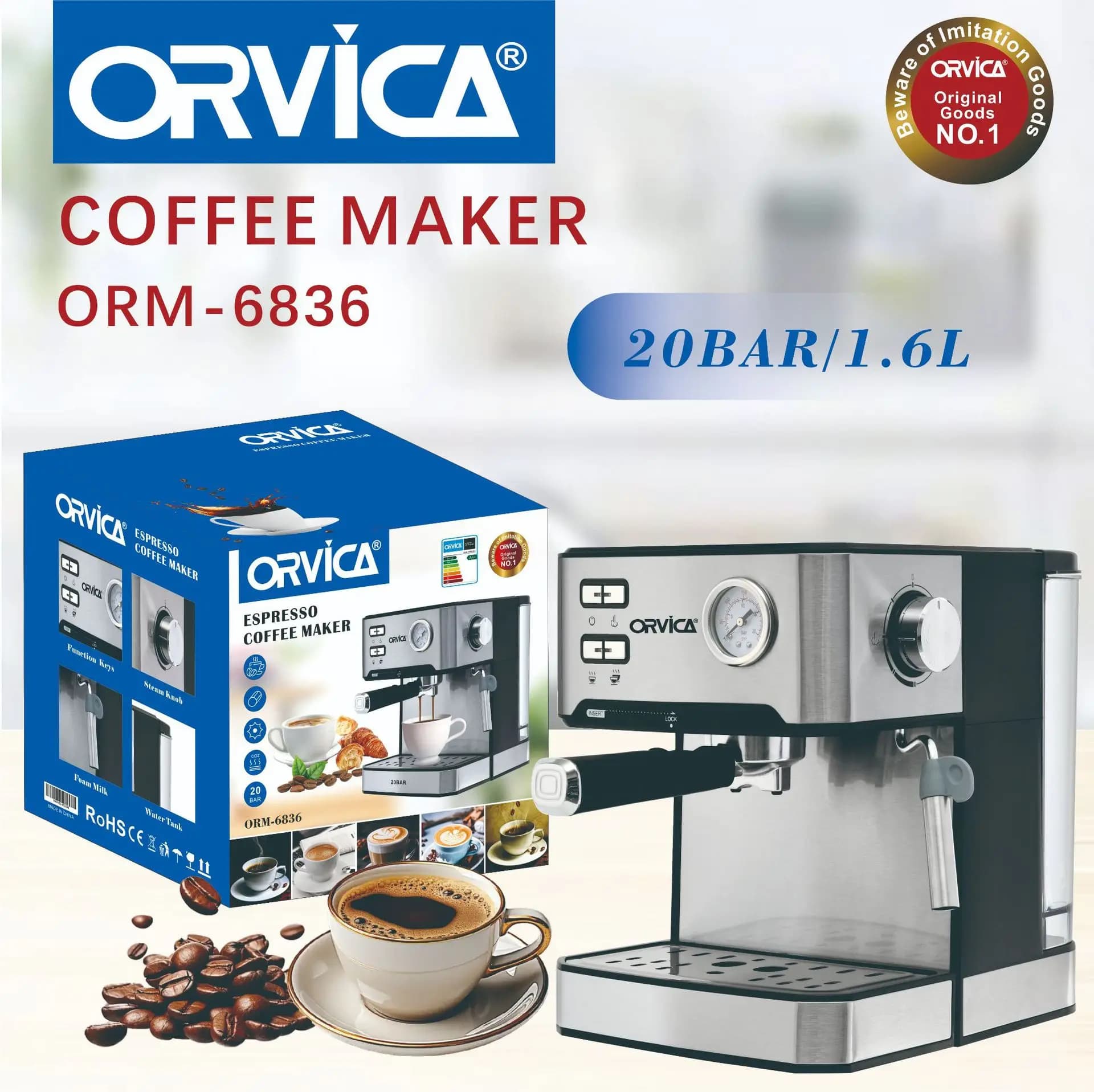 Italian semi-automatic home office high-pressure concentrated steam milk frother coffee machine