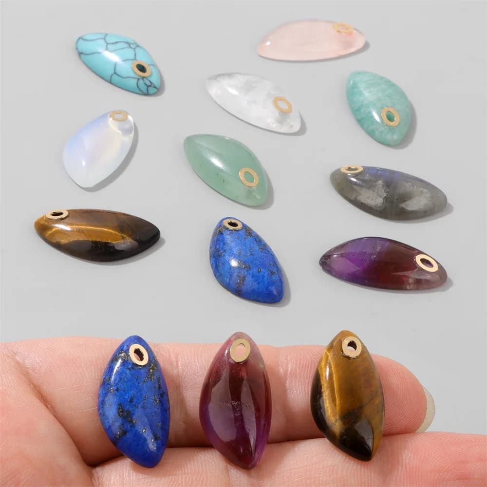 2 Pz/lotto Moda Naturale Irregolare Pietra Ciondolo Ametista Occhio di Tigre Lapis Fascino Per Creazione di Gioielli FAI DA TE Collana Orecchini 12x25mm