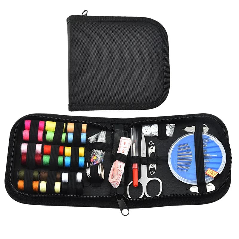 Travel Sewing Kit All in One 26x12x11.6cm, Portable Case with Hinge, Threader, Scissors, Scissors and Colorful Wires