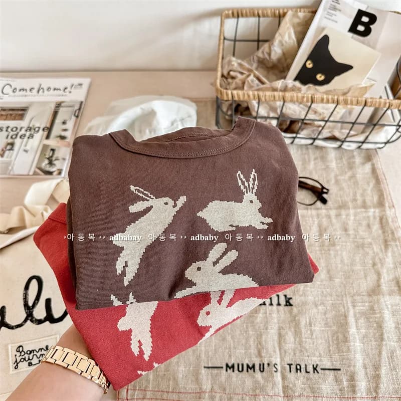 2025 Estate Nuovi Bambini T-shirt a maniche corte Neonati maschi Ragazze Allentati Casual Cotone Tees Bambino Coniglio Stampa Top Abbigliamento per bambini