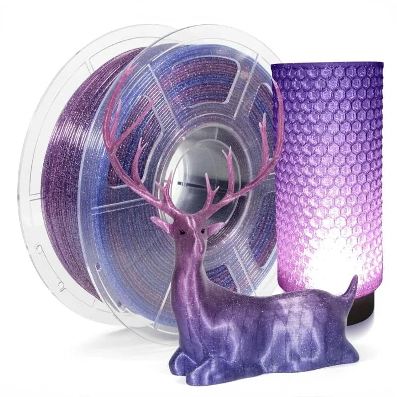 3D Multicolor Printer Filament Transparent Shoe, Transition from Purple to Blue, PLA Glittered 1KG/2.2lb for Crafts and Fa-da- ♪
