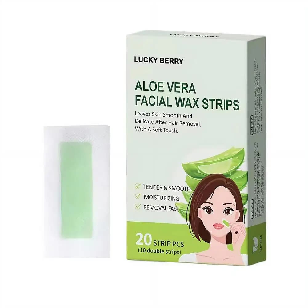 20 Pcs Gentle Face Wax Strips Effective For Upper Lip And Fine Hair Removal With Soothing Rose Extract Quick And Easy To Use