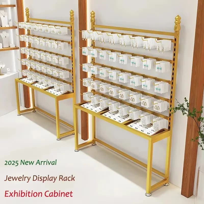 【Fashionable】2025 New High-End Iron Jewelry Display Rack For Vendor Events,Boutique Store Wearing Armor Shelves,Earring Chain Di