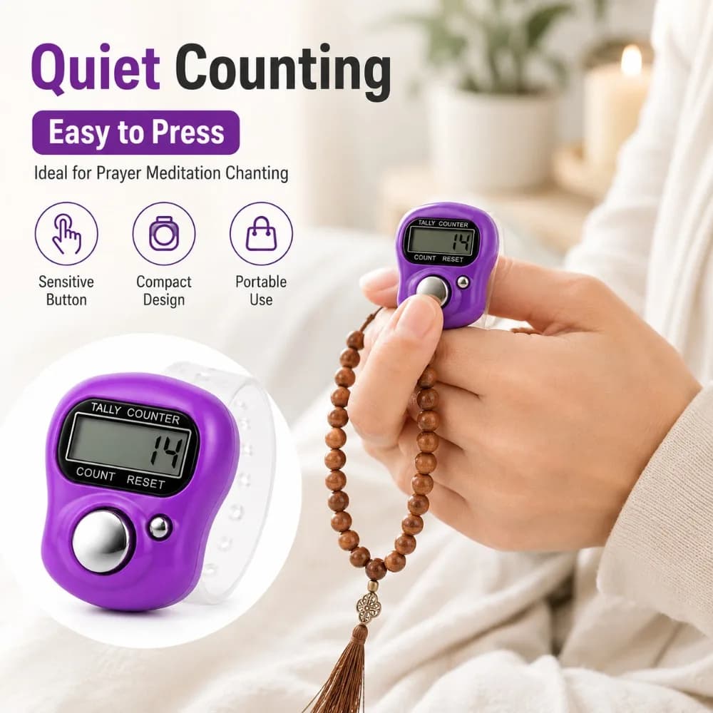 Portable Mini Finger Tally Counter Electronic Digital Ring Clicker for Sewing Stitch Tracking Knitting Crochet Craft Counting