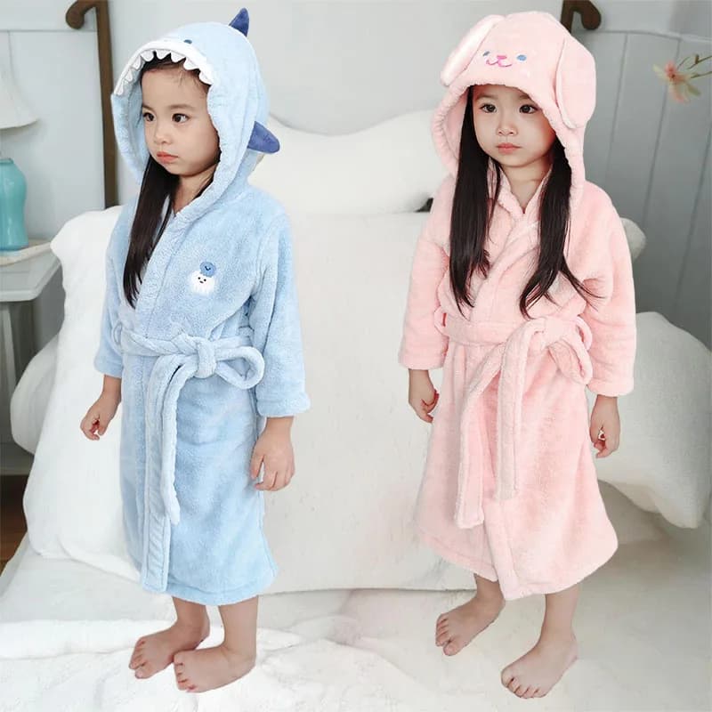 Hoodies for children Animals of cartoons Shark, rabbit, elephant Pigiama Coral pile Soft fashionable pajamas Homewear