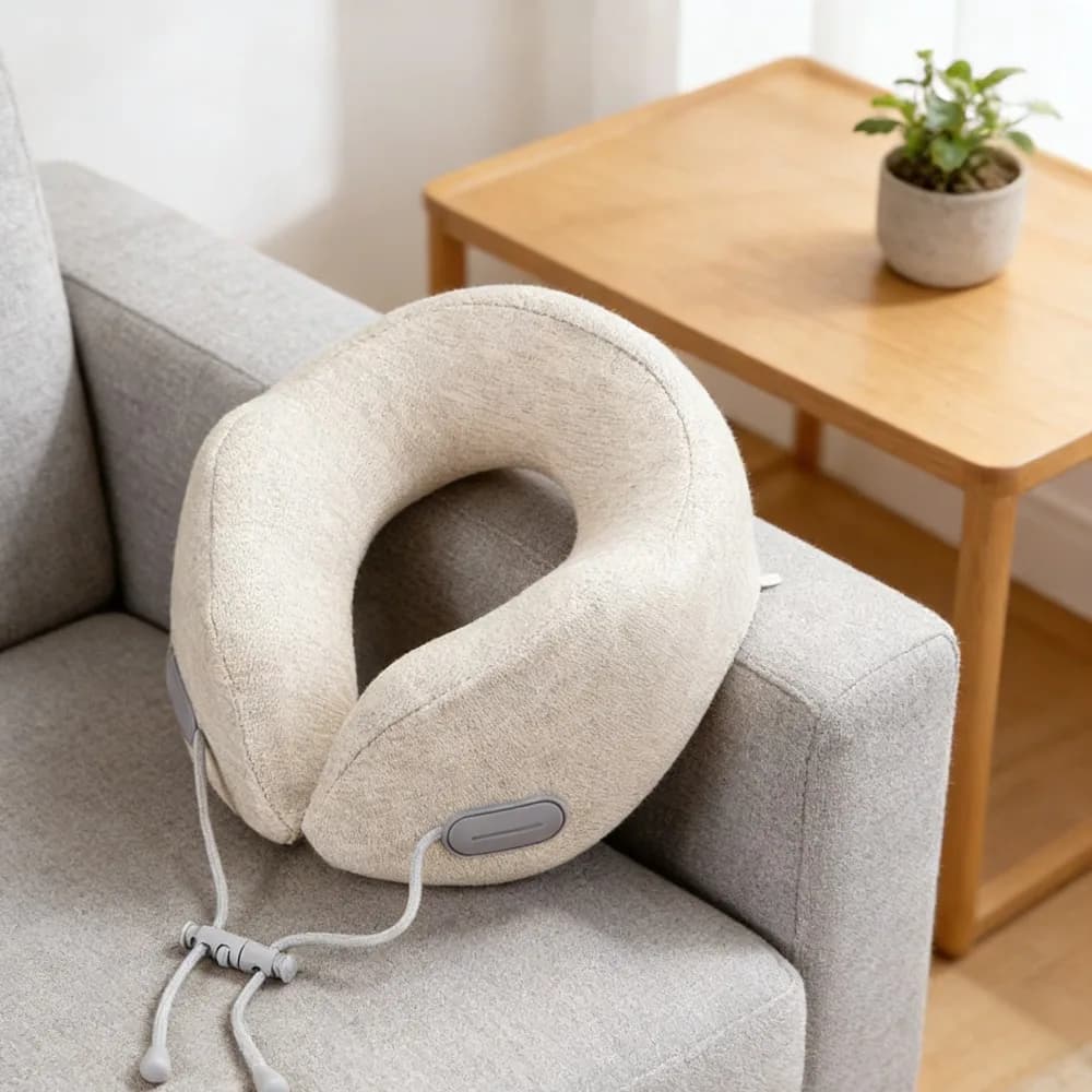 Cuscino per il Collo a Forma di U in Memory Foam Rinfrescante, Morbido e Traspirante per Viaggi, Ufficio e Aereo