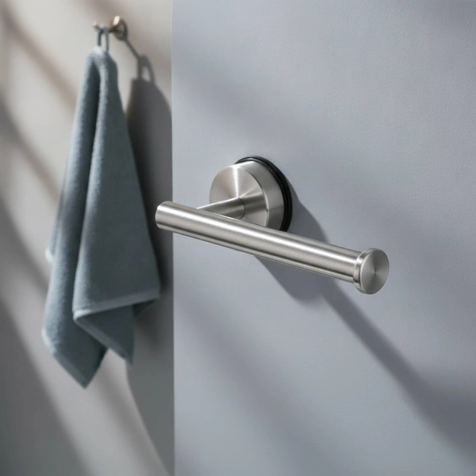 Suction Cup Towel Rack No-Drill Towel Bar with Suction Cup Hardware Space-Saving Compact for Renters, Bathroom, Kitchen