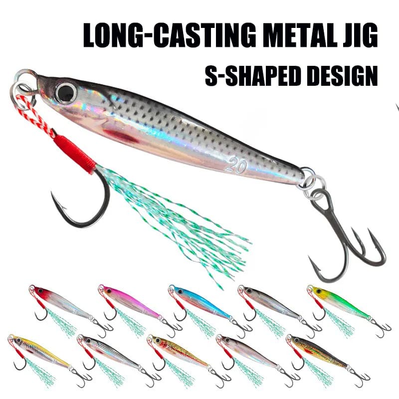 Metallo Jig Esche Da Pesca 7g 10g 15g 20g 25g 30g 40g Rivestimento UV Biomimetico Pesce Piastra di Ferro Esca Casting Jig Luccio Spigola Trota Tonno