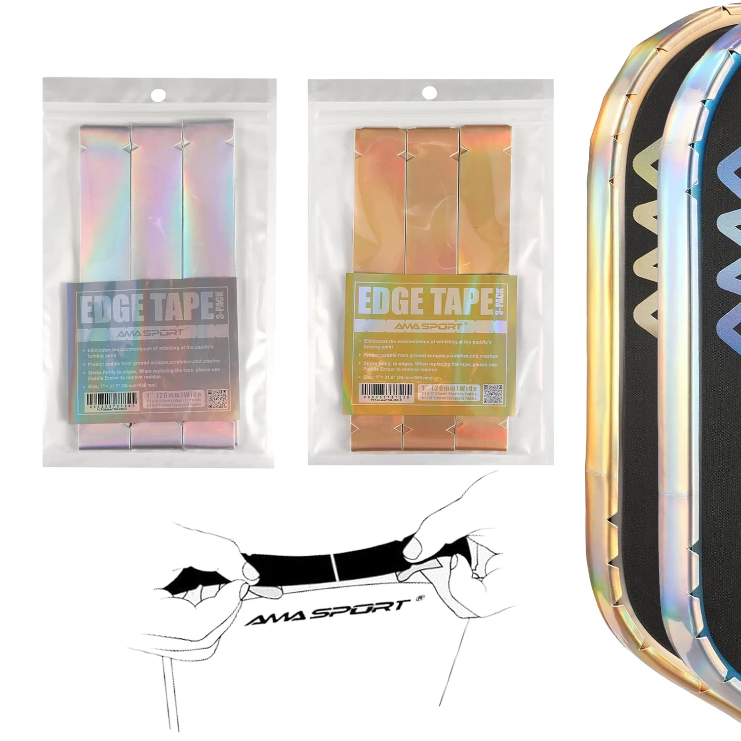 Protective tape for laser pickleball, paddle head edge protection, racket edge protection tape, perfectly suitable laser tape with curved edge