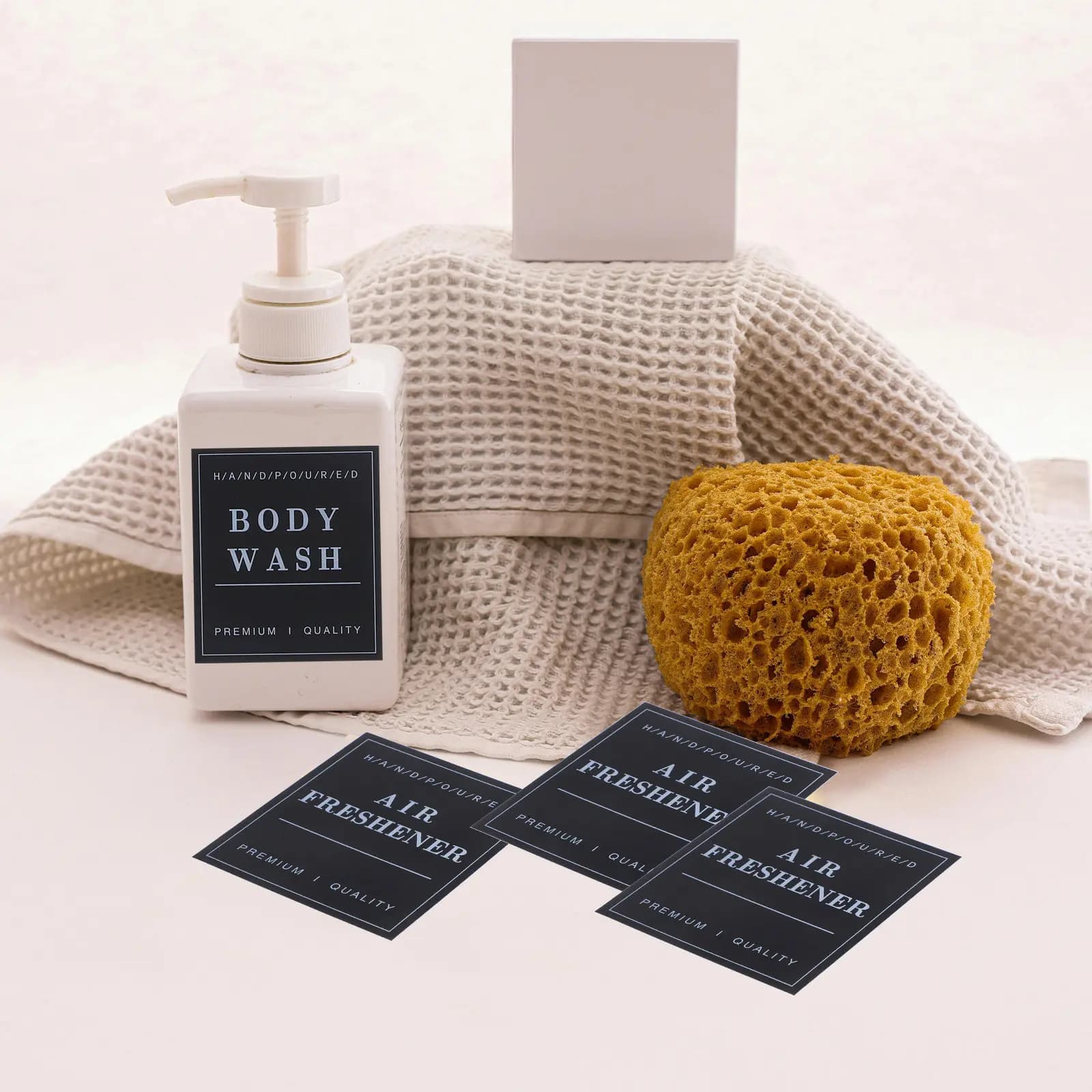 36 Etichette Impermeabili in PVC per Bottiglie Dispenser Sapone, Adesivi per Bottiglie di Sapone Liquido e Shampoo per Organizzazione Bagno