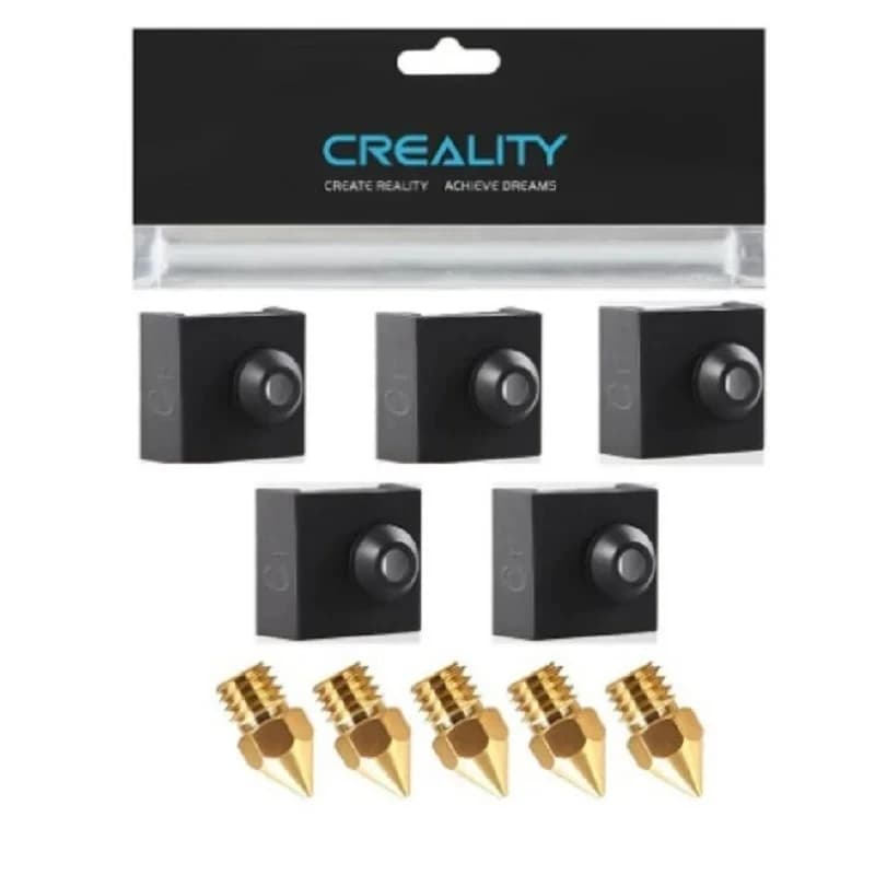 Ugelli ufficiali Creality Ender 3/Ender 5 da 0,4 mm con guarnizioni, per parti di stampanti 3D Ender 3 V2/Ender 3 Pro/Ender 3 Max/CR 10 Series