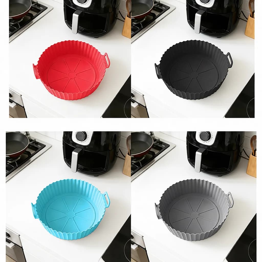 Modern Silicone Air Fryer Mat Reusable Baking Tray Non Stick Heat Resistant Cooking Liner For Oven Kitchen Accessory