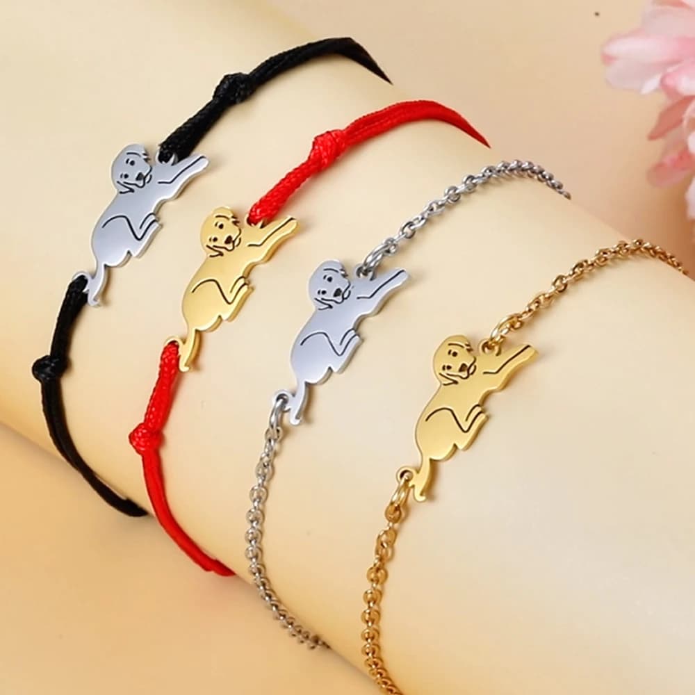My Shape Dog Labrador Charms Bracelets for Women Men Cute Animal Bulldog Pendant Box Chain Bracelet Bangle Jewelry Gifts