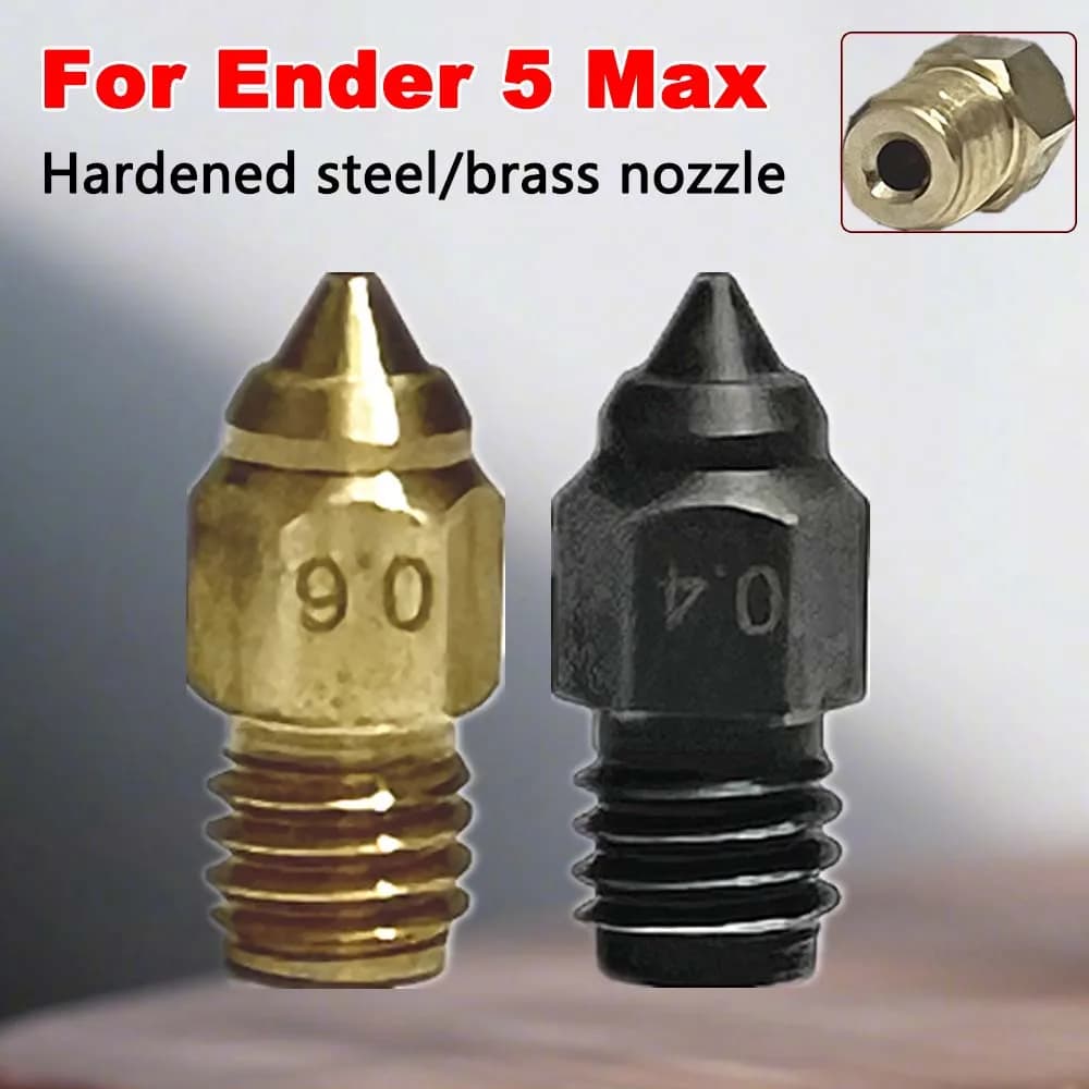 Ugelli in Acciaio Temprato e Ottone da 0.4/0.6/0.8mm per Stampante 3D Creality Ender 5 Max, Accessori Ugello Hotend