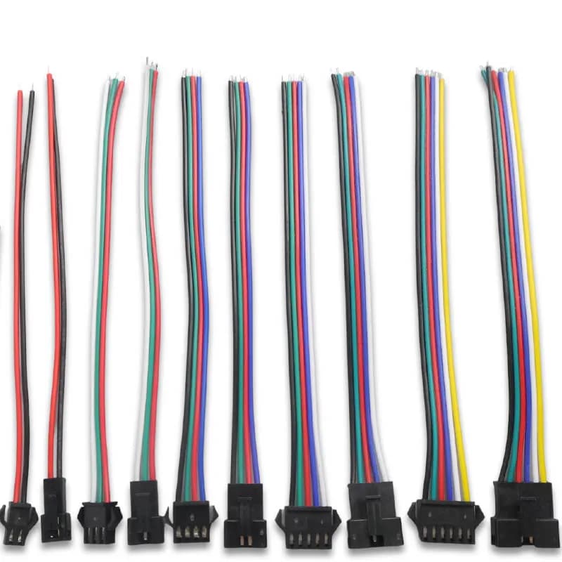 10pair/SM2-6Pin Extension Connector Cable Wires Electric M/F Wire for WS2812B SK6812 3528 5050 RGB RGBW LED Strip Lights Connect