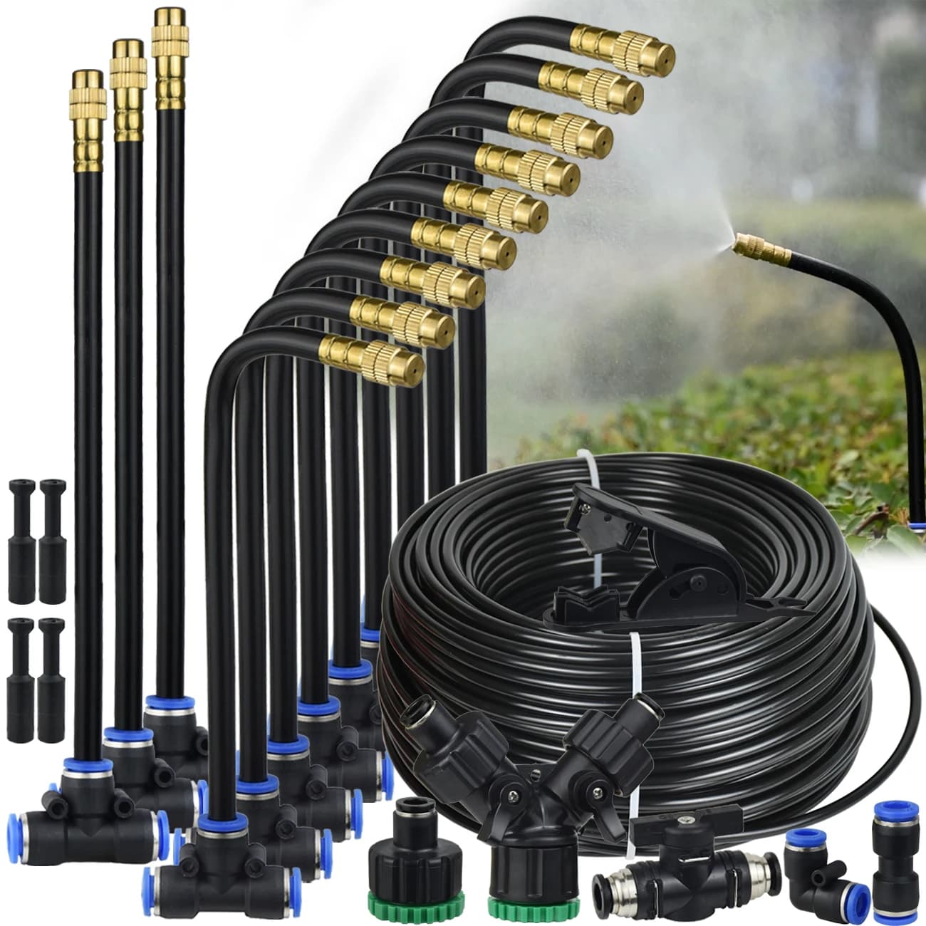 KESLA 5-30M Patio Garden 5/8mm PE Tube Nebulization Cooling System Nebulization Plant Irrigation Irrigation Kit universal folding sprayer